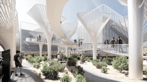 electric oasis architecture rendering