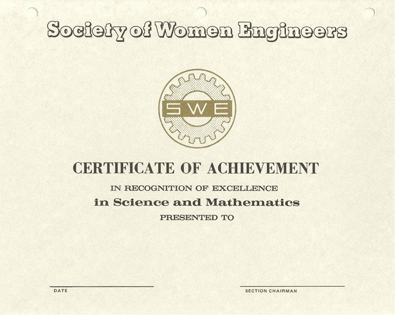 SWE’s Rocky Beginnings With Title IX 4 Certificate LR