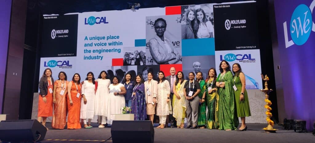 2024 WE Local India Advisory Board Leaders on stage being recognized at the conference in Bengaluru