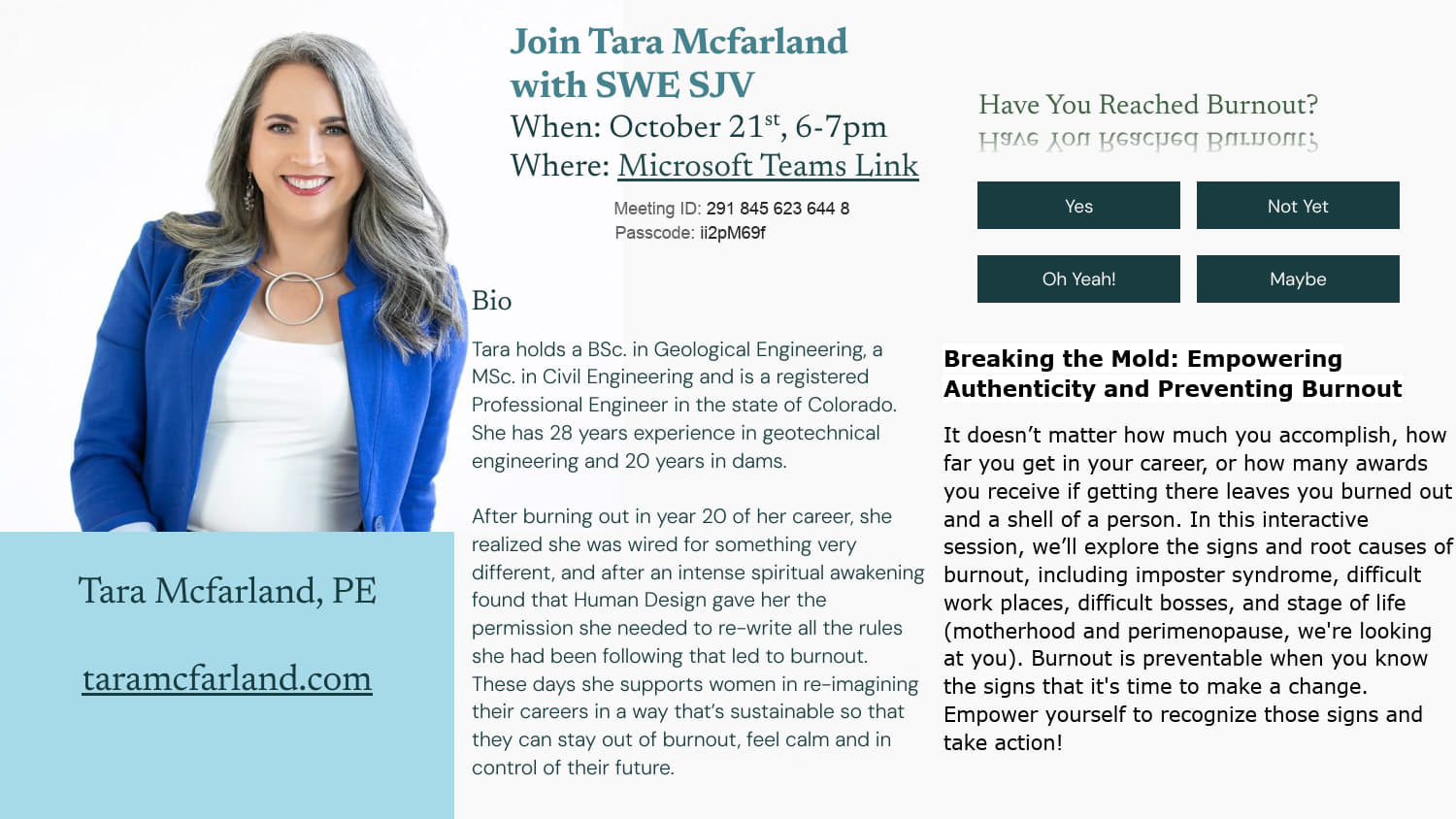 Session with Tara McFarland